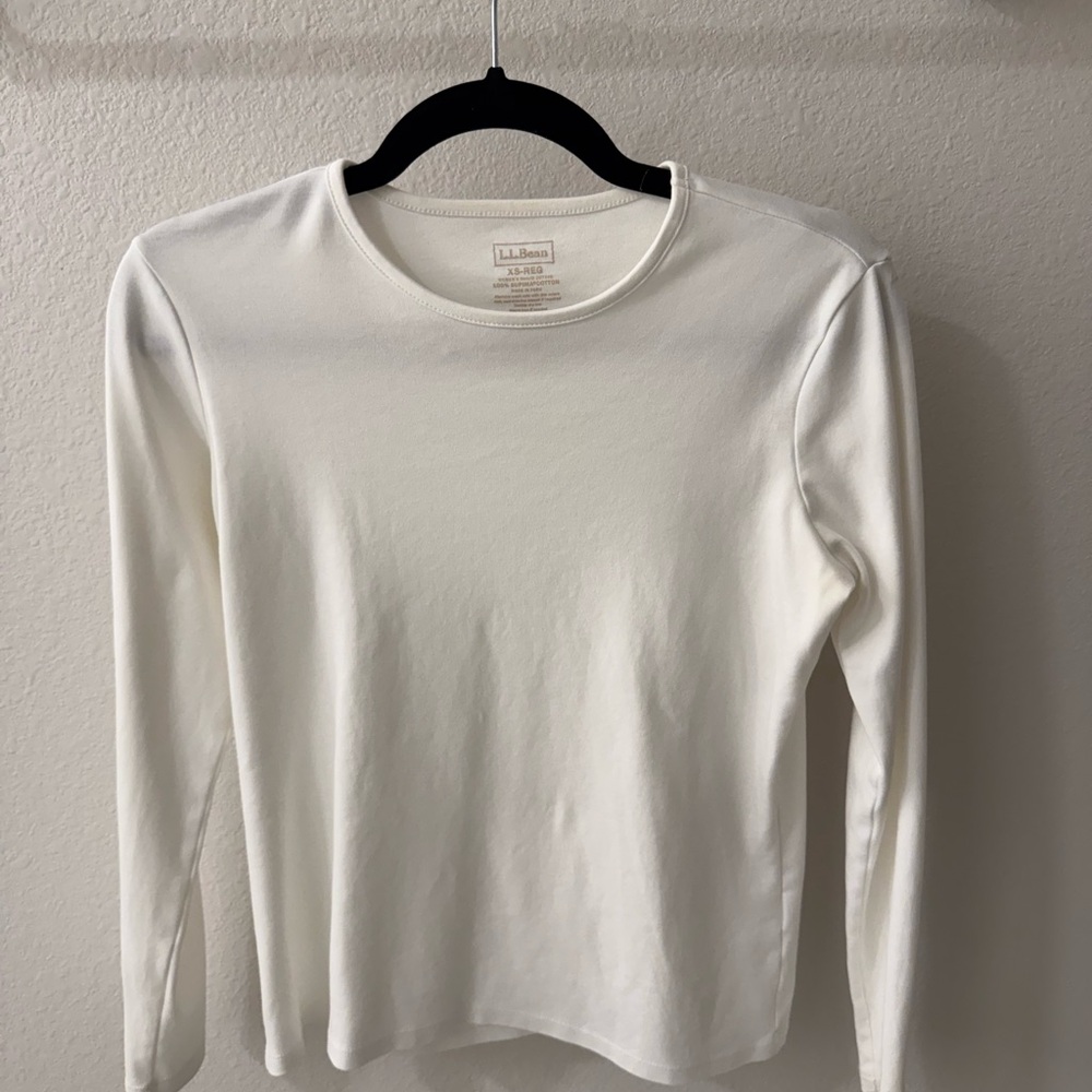 L.L. Bean White Long Sleeve Top